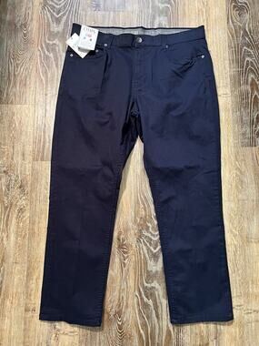 Chaps Seacoast Wash Black Denim Pants Slim Straight Flex Waistband Stretch 40W